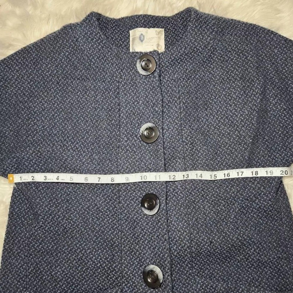 Kensie Navy Tweed Wool Blend Pea Coat - Picture 4 of 8